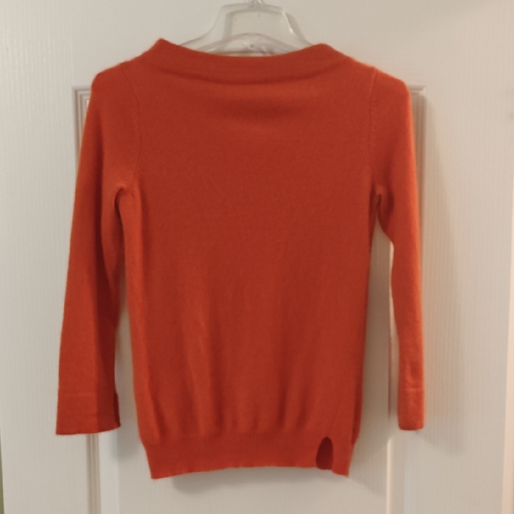 Orange Cashmere Boat neck Sweater By Sparrow Anthropologie Size XS